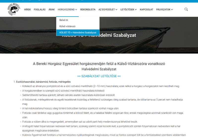 HALVÉDELMI SZABÁLYZAT !!!